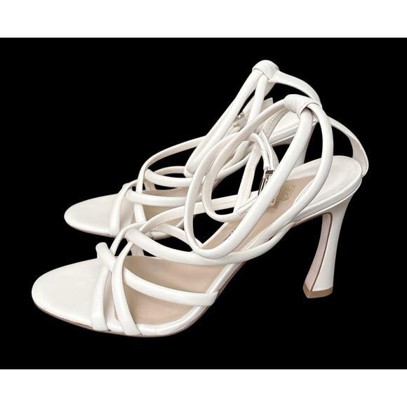 ANTONIO MELANI Womens Size 8M Cream Leather Strappy Gisella Stiletto Heels Shoes - Picture 1 of 8